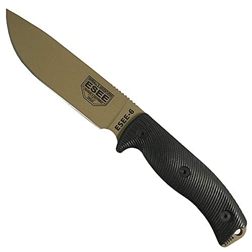 ESEE-6 1095 Carbon Steel, Black Sheath (Dark Earth Blade, Black G10 3D Handle) - Image 2