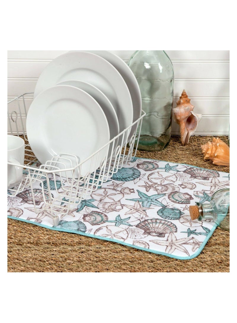 بلان A مفرش تجفيف الأطباق والأكواب، مفرش تجفيف للأواني من المايكروفايبر فائق الامتصاص، بساط تجفيف لأدوات المطبخ، مقاس 40 × 50 سم، بألوان ورسومات عشوائية (3) - Image 4