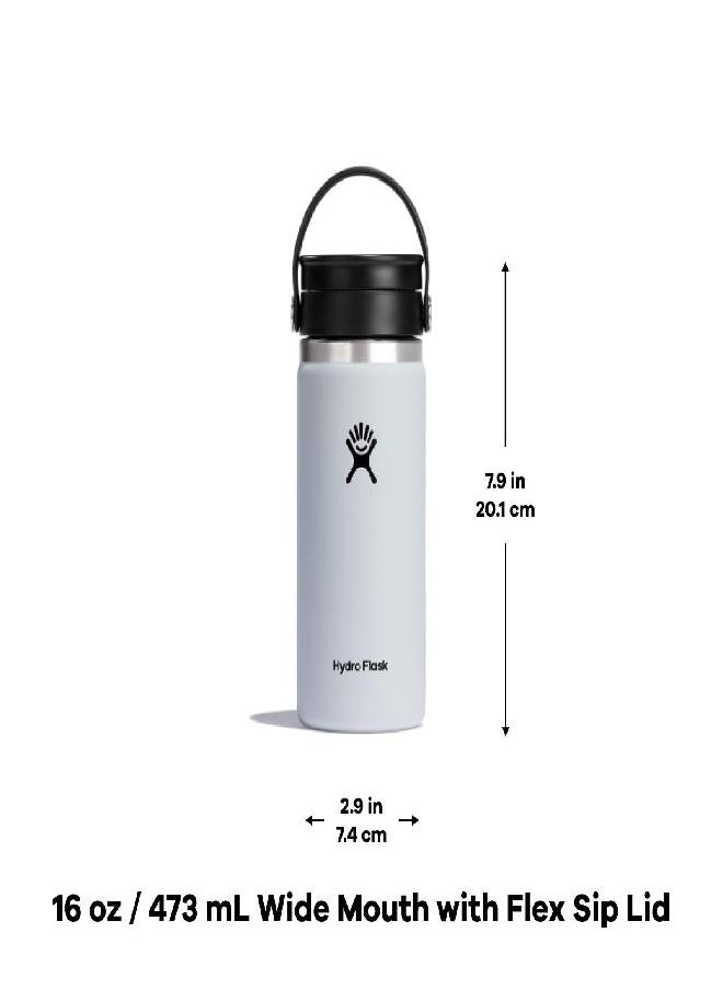 Hydro Flask Hydro Flask 16 oz Wide Mouth Bottle with Flex Sip Lid White  - Image 3