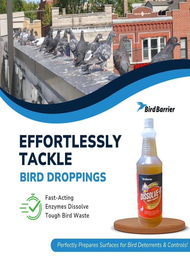 Bird Barrier Product image Dissolve-It Enzyme Cleaner Concentrate |1 Quart Ready to use | Bird Dropping Remover, Pet Urine & Odor Eliminator for Carpets, Hardwood Floors, Drains & Grease Traps - Image 2