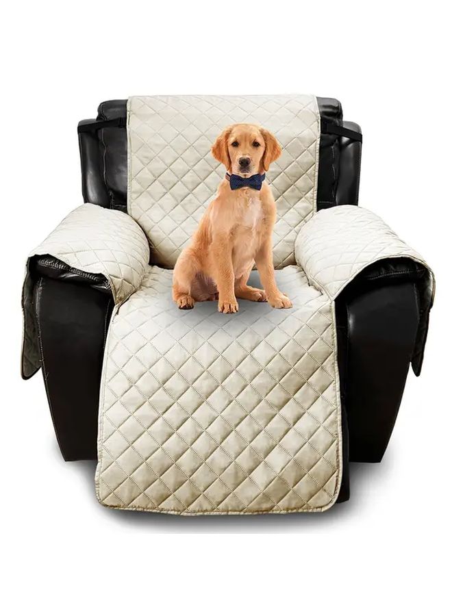 غطاء أريكة كبير مضاد للانزلاق - غطاء مقعد مفرد قابل للغسيل الآلي باللون البيج - Image 1