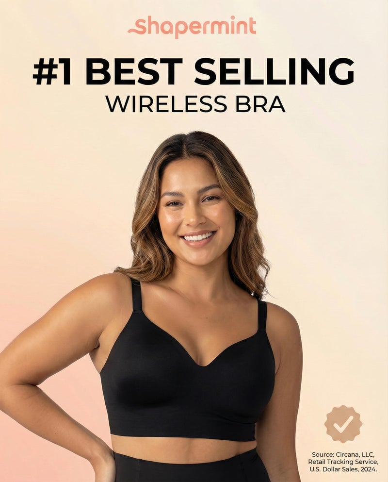 SHAPERMINT Bras for Women - Lingerie Bra, Bralettes for Women with Support, No Underwire Plus Size Bras for Women Black - Image 4