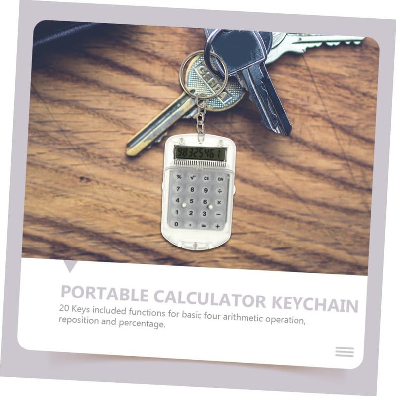 4Pcs Compact Key Ring Calculators for Students, Portable Pocket Electronic Keychain, Flip Cover Small Calculators for Office and School Use - Image 5