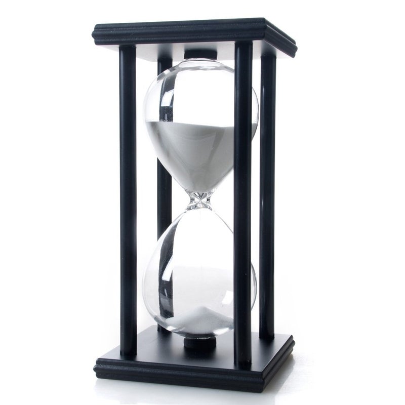 Bellaware 60 Minutes Hourglass Wood Sand Timer White