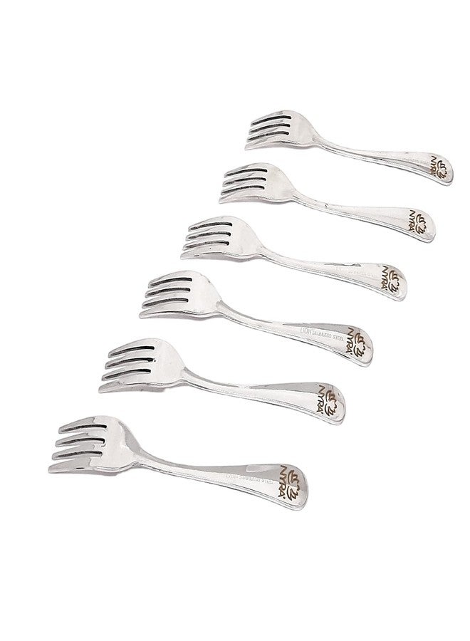 Nyra® Stainless Steel Fork Food Grade Steel for Home & Kitchen Set | Glossy Finish | (6) - Image 3