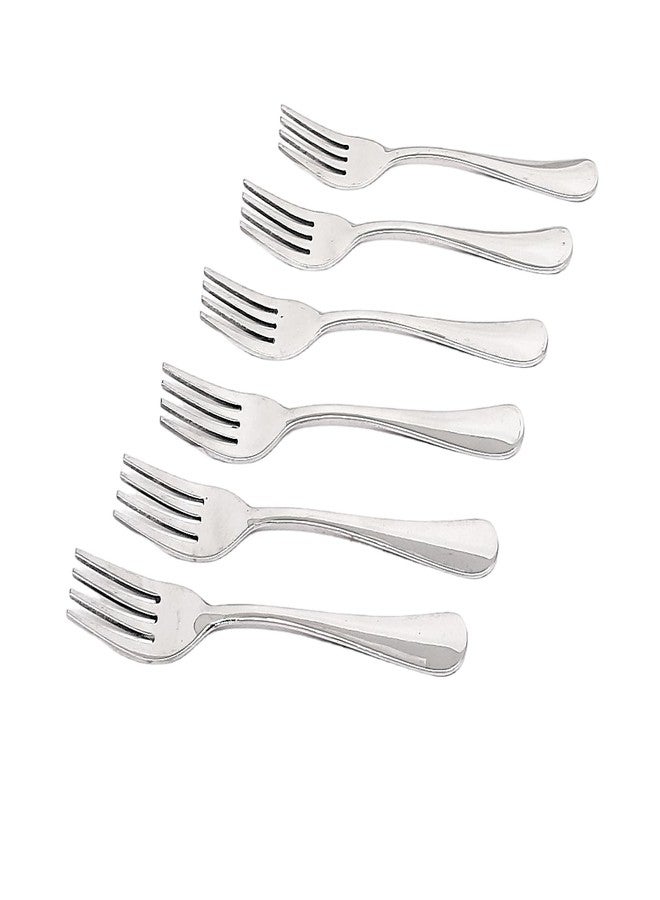 Nyra® Stainless Steel Fork Food Grade Steel for Home & Kitchen Set | Glossy Finish | (6) - Image 4