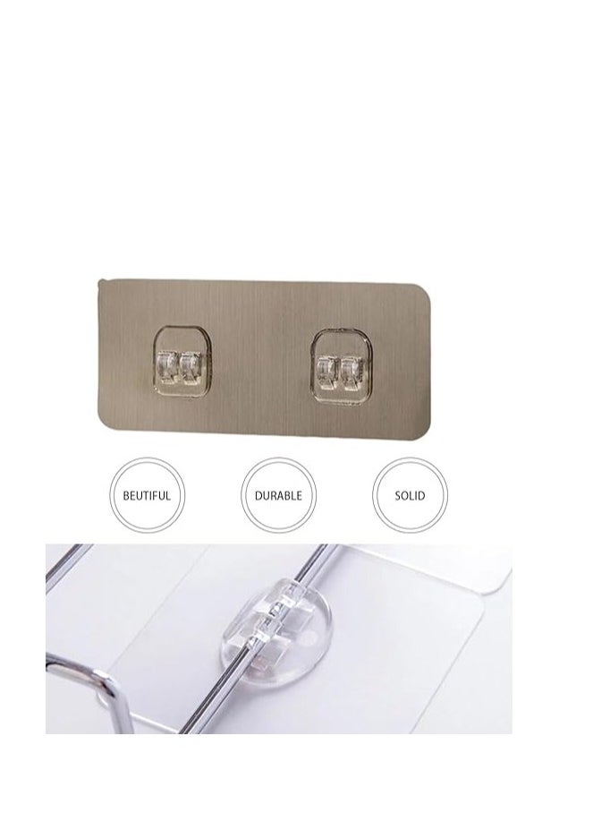 Spaceshoop - Double Side Adhesive Wall Hooks Heavy Duty Sticky Hooks Clear Adhesive Hooks for Hanging Self Adhesive Waterproof Utility Hooks for Bathroom, Kitchen, Picture Hanging Hook - Image 1