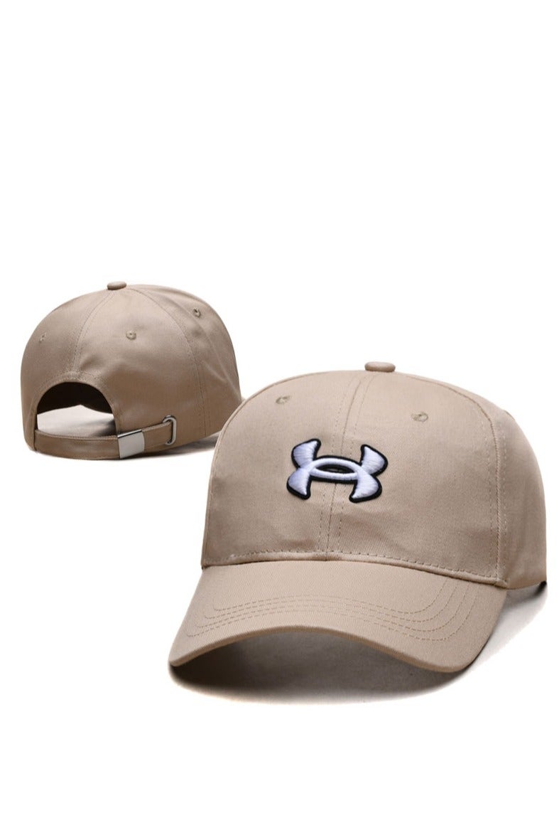 Under Armour khaki Baseball Cap, Classic Logo Embroidery, Adjustable Sports Casual Cap