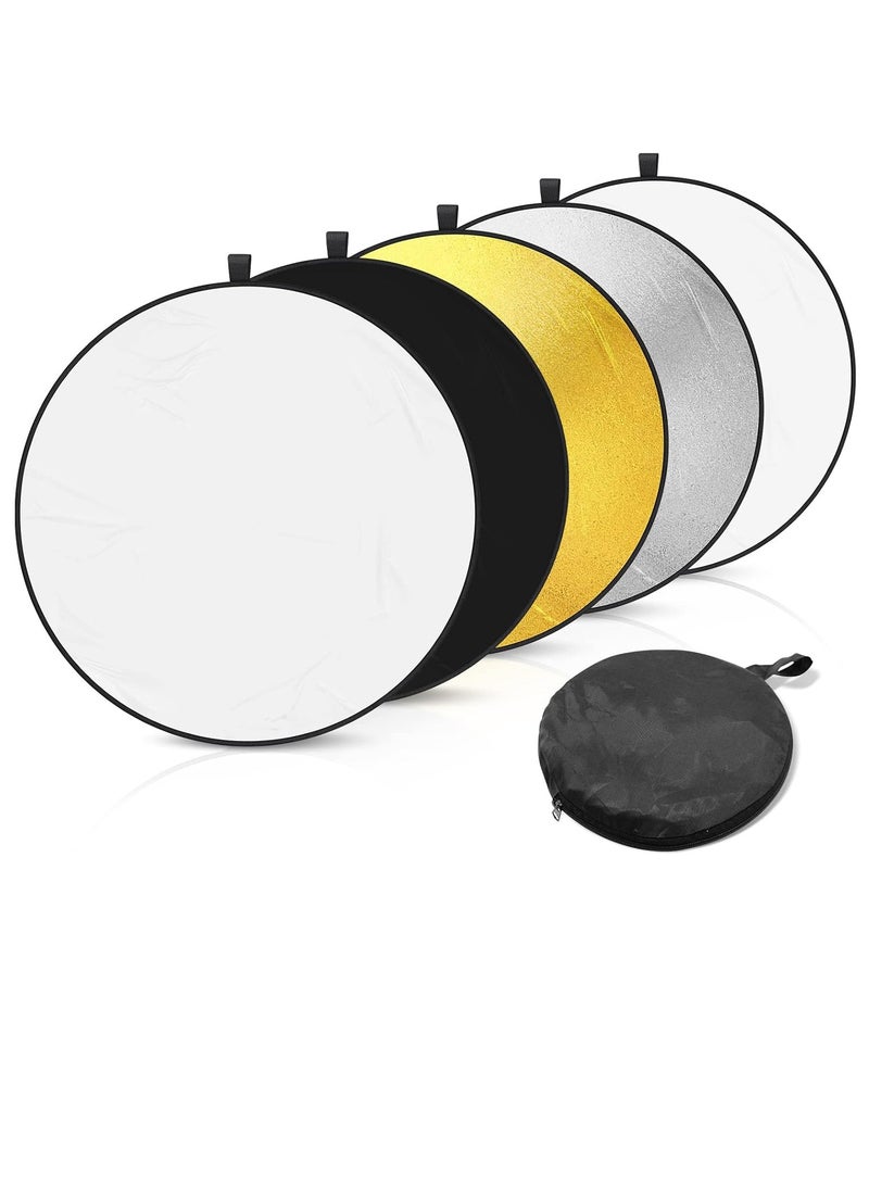 RATSAW 5 in 1 Collapsible Light Diffuser with Bag Translucent, Silver, Gold, White and Black for Photo Studio and Outdoor Lighting - Image 1