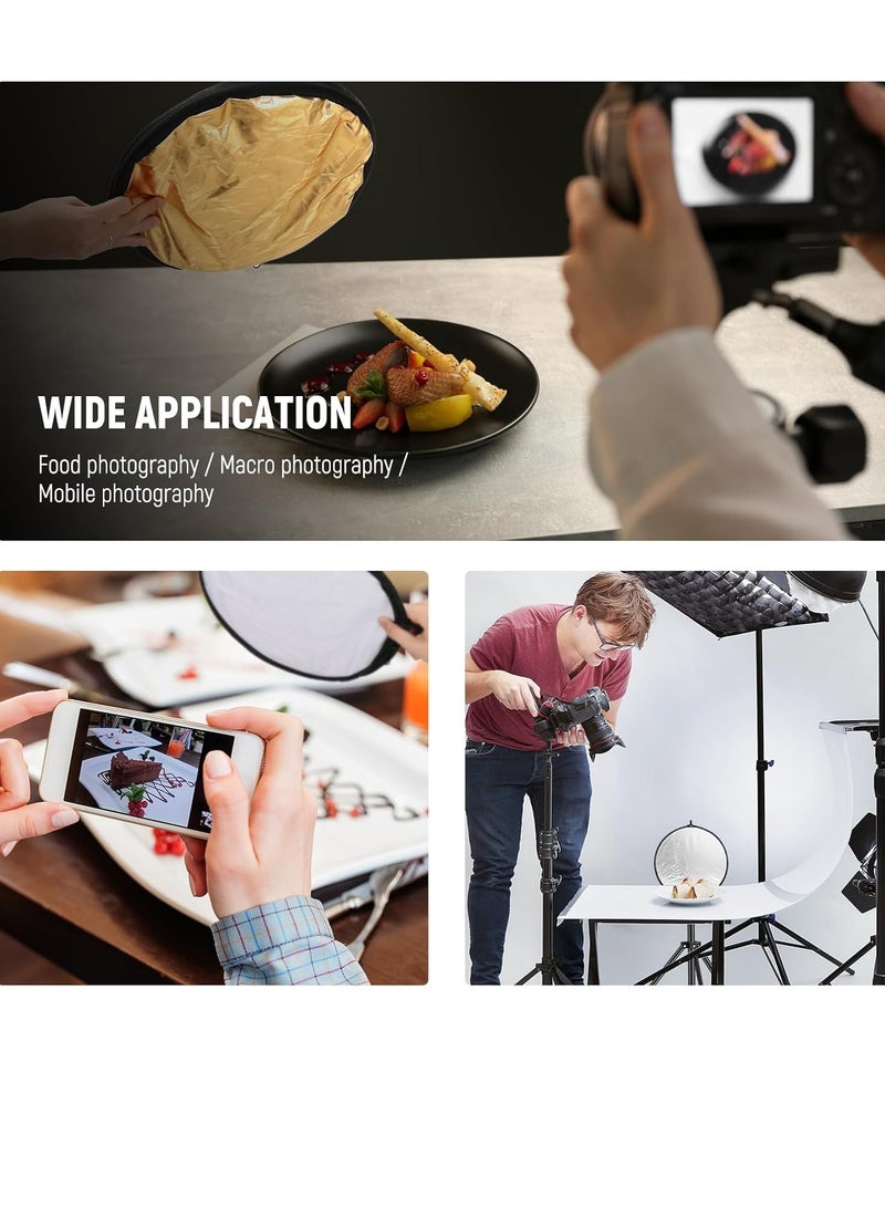 RATSAW 5 in 1 Collapsible Light Diffuser with Bag Translucent, Silver, Gold, White and Black for Photo Studio and Outdoor Lighting - Image 5