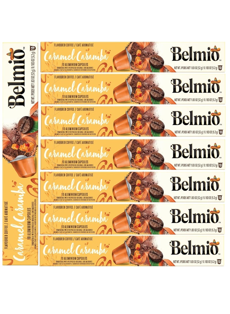 Belmio Caramel Caramba Coffee Capsules Pack of 8 (80 Capsules)- Compatible With Nespresso Original Line Machines - Image 1