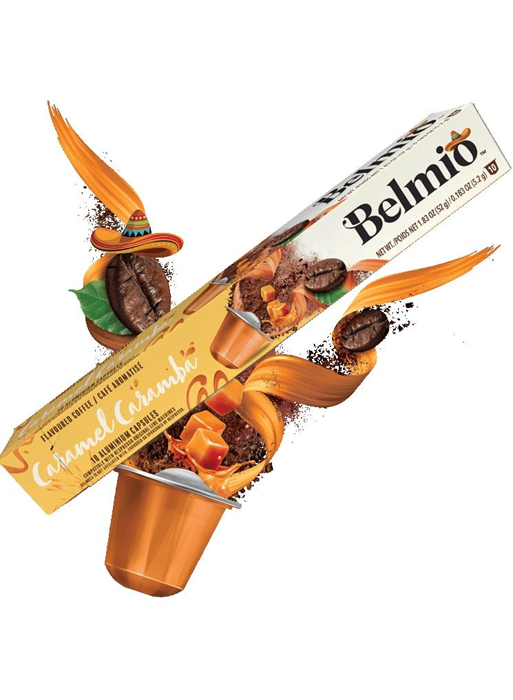 Belmio Caramel Caramba Coffee Capsules Pack of 8 (80 Capsules)- Compatible With Nespresso Original Line Machines - Image 2