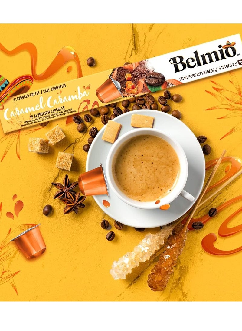 Belmio Caramel Caramba Coffee Capsules Pack of 8 (80 Capsules)- Compatible With Nespresso Original Line Machines - Image 4