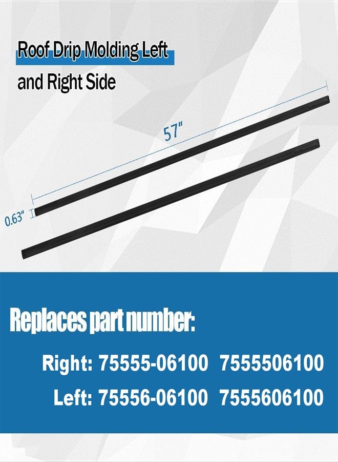 RATSAW Automkt Roof Drip Molding Left and Right Side Fits for 2012-2017 Toyota Camry Replaces 75555-06100 75556-06100 - Image 3