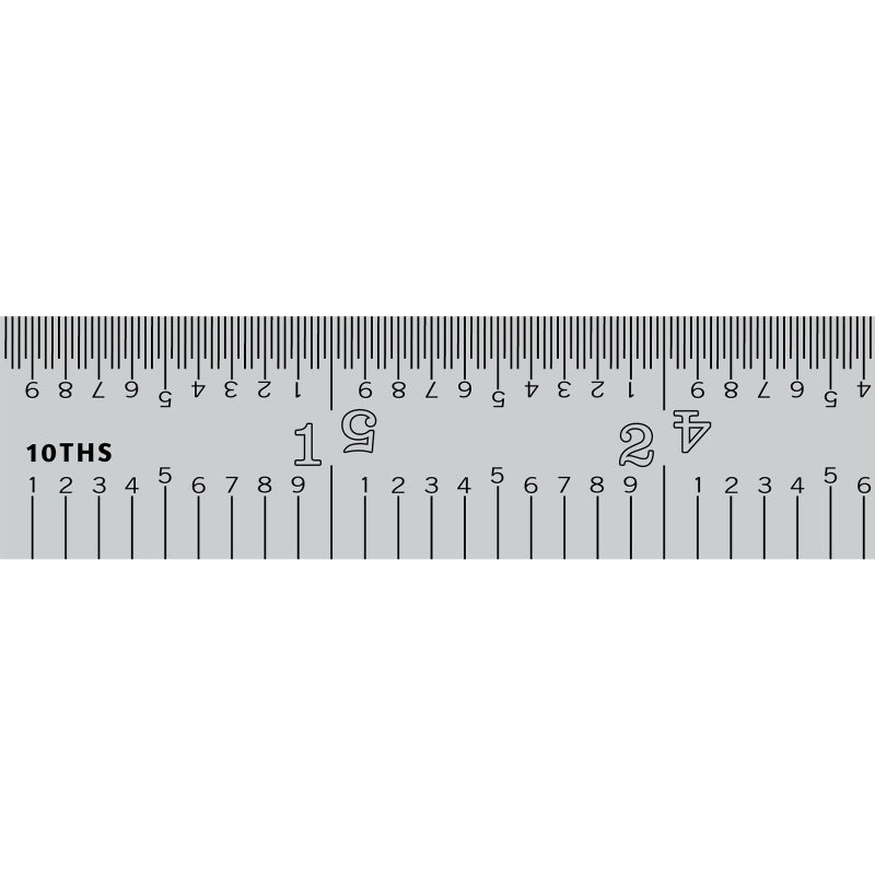 PEC Tools 6"/150mm Rigid Metal Ruler, High-Quality Steel Machinist Rule with Satin Chrome Finish, Decimal/Metric Graduation (1/10", 1/50", 1mm, 0.5mm), Trusted by Professionals, Made in USA - Image 2