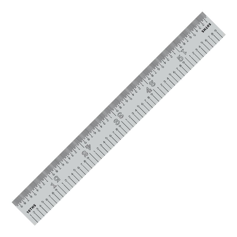 PEC Tools 6"/150mm Rigid Metal Ruler, High-Quality Steel Machinist Rule with Satin Chrome Finish, Decimal/Metric Graduation (1/10", 1/50", 1mm, 0.5mm), Trusted by Professionals, Made in USA - Image 1
