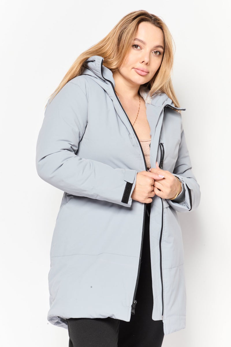 UNDER ARMOUR Women Sportswear Fit Long Sleeve Outdoor Hooded Jacket, Grey - Image 1