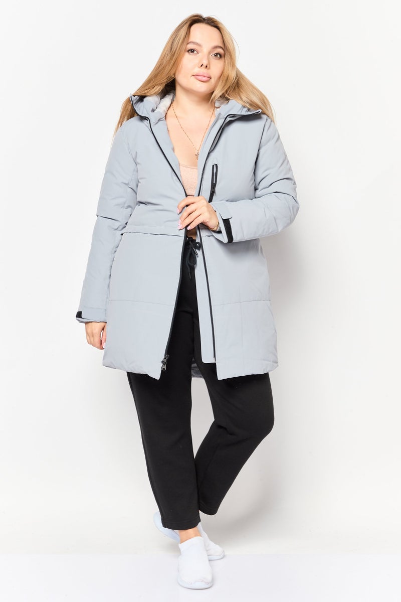UNDER ARMOUR Women Sportswear Fit Long Sleeve Outdoor Hooded Jacket, Grey - Image 2
