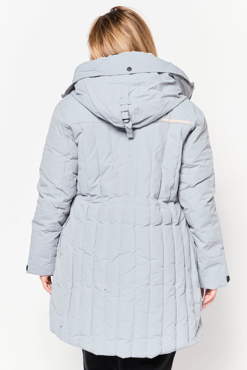 UNDER ARMOUR Women Sportswear Fit Long Sleeve Outdoor Hooded Jacket, Grey - Image 4