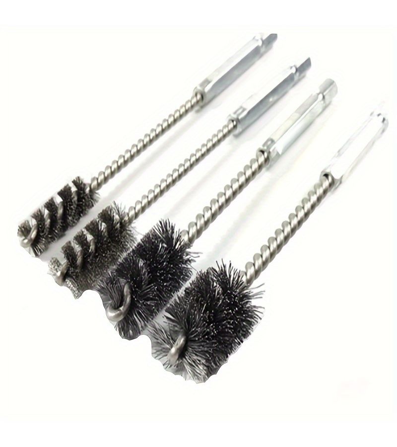 4 Pieces Stainless Steel Wire Brush Bore Brush Set For Drill Cleaning - Image 4