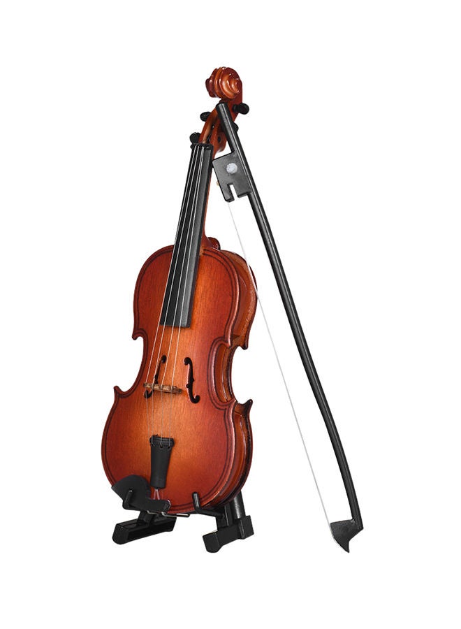 NIBEMINENT Mini Wooden Violin Model Exquisite Desktop Musical Instrument - Image 1