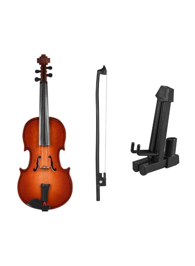 NIBEMINENT Mini Wooden Violin Model Exquisite Desktop Musical Instrument - Image 3