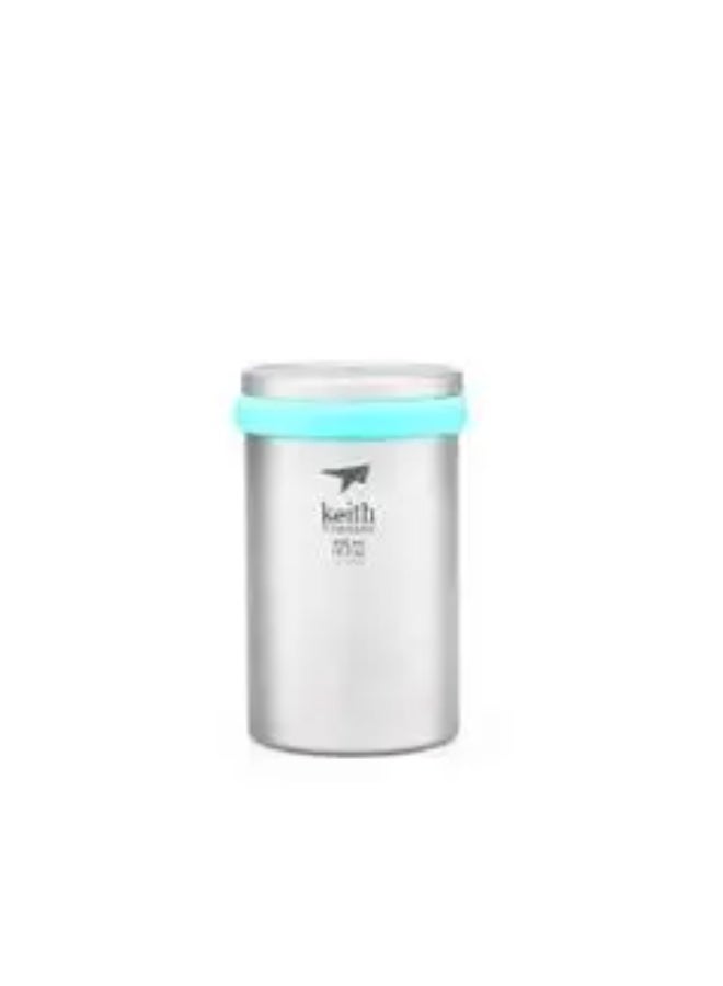 KEITH Titanium Ti3520 Double-Wall Mug with Tea Infuser 450ml, Vacuum Insulated Pure Titanium Tea & Coffee Mug – Blue - Image 1