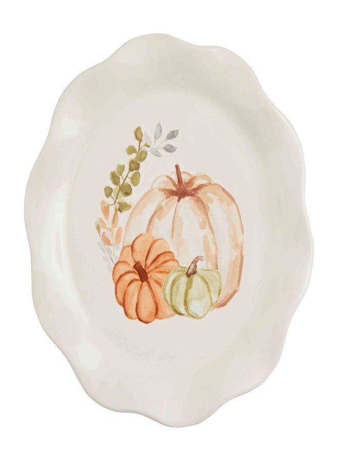 Mud Pie Thanksgiving Salad Plate, Pumpkins, 8" dia, 1 pc. only - Image 1
