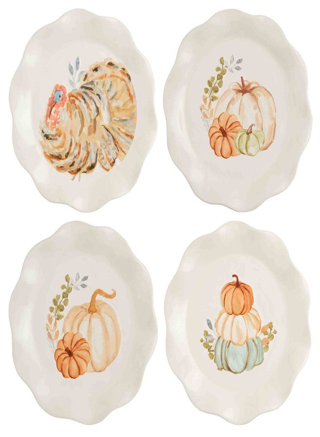 Mud Pie Thanksgiving Salad Plate, Pumpkins, 8" dia, 1 pc. only - Image 2