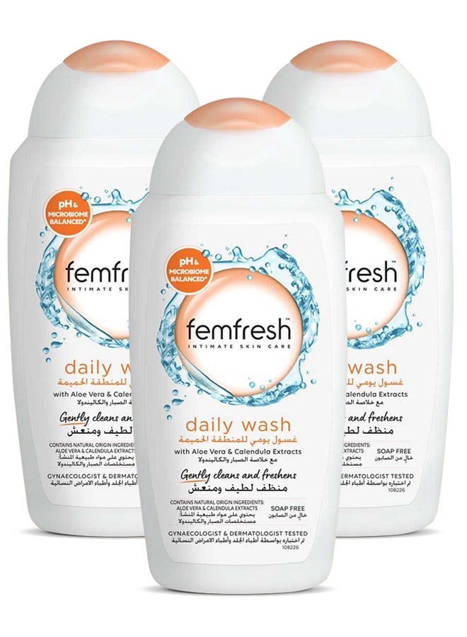 femfresh daily intimate wash 3x250ml - Image 1