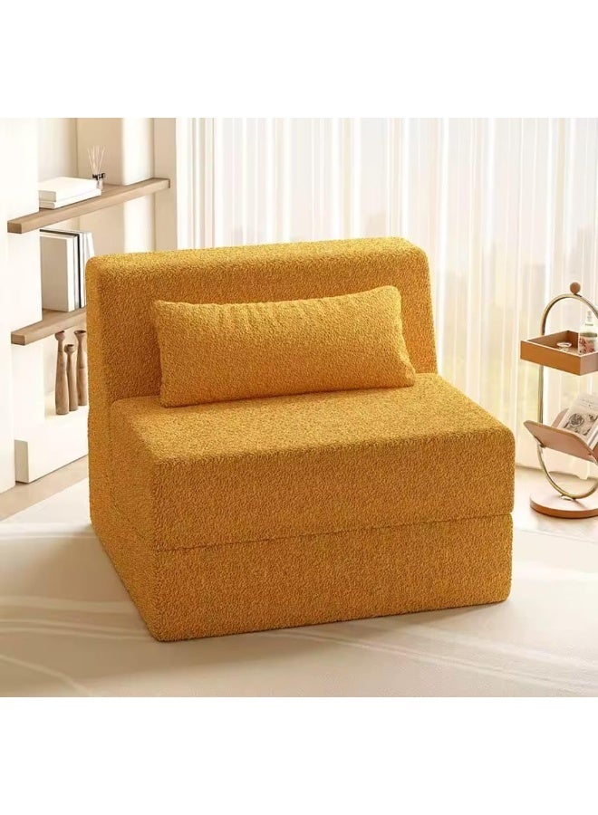 Modular Foldable Sofa in Mustard Yellow - Image 1