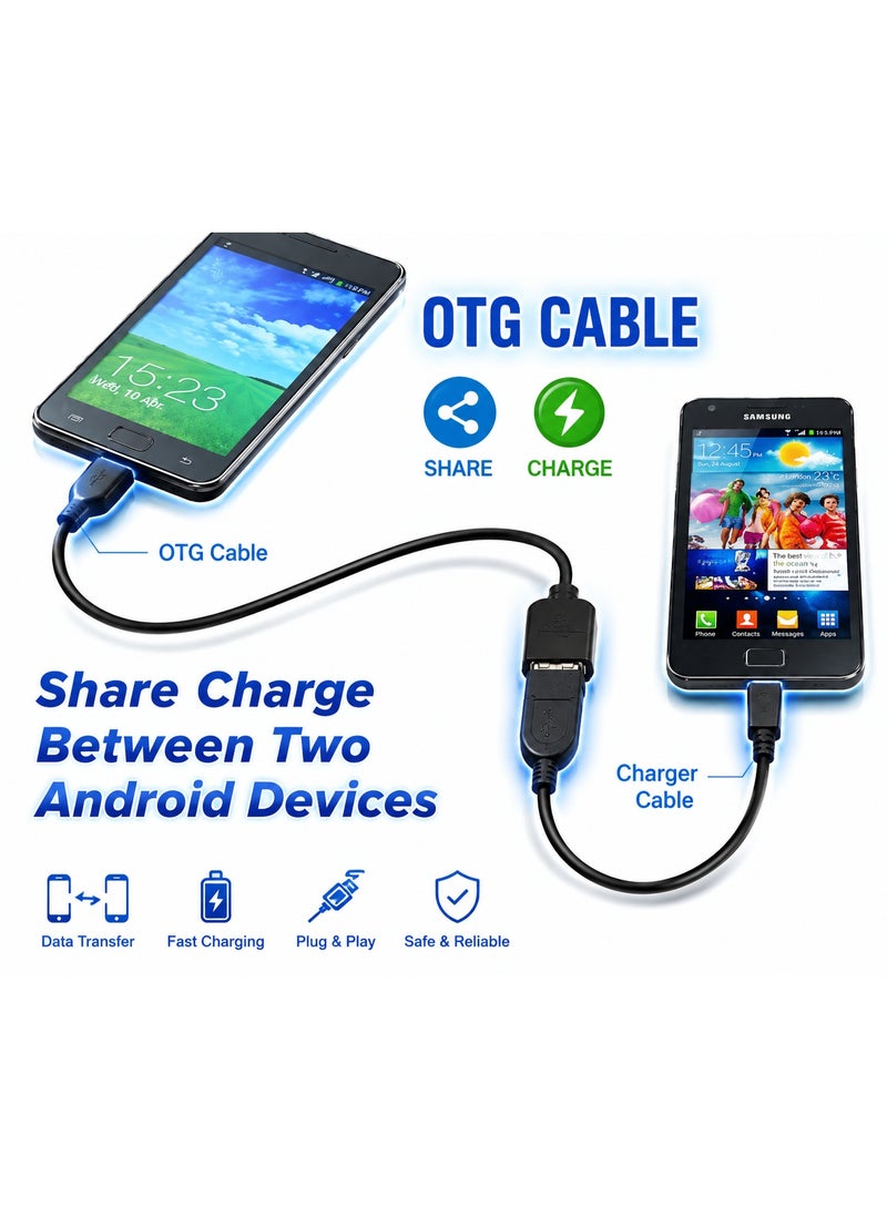 ​كابل كونف كابل توصيل Micro USB OTG – محول من USB أنثى إلى Micro USB ذكر للهواتف الذكية والأجهزة اللوحية التي تعمل بنظام Android - Image 2