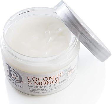 Design Essentials حليب سوفليه مرطب عميق من ديزاين إيسينشالز للشعر الباهت والجاف والعطشان مجموعة جوز الهند مونو 12 أونصة - Image 3