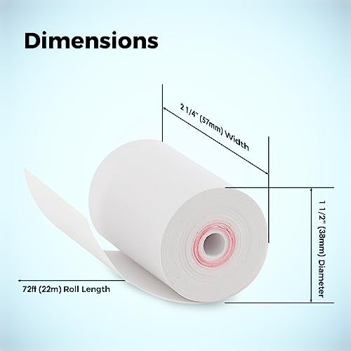 ReceiptPaperPro 2 1/4” x 72 ft Coreless Thermal Paper Receipt Rolls for Poynt C Smart Terminal V3.0, 25 Rolls/Case - Image 2
