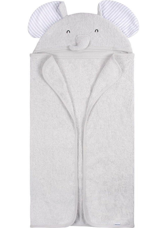 Gerber Gerber Baby 4 Piece Animal Character Hooded Towel and Washcloth Set, Grey Elephant, One Size  - Image 5