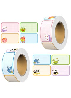 CMGTYYD 2Roll 560PCS Name Tag Sticker Cute Animal Name Adhesive Labels Black to School Name Stickers Cartoon Name Label Stickers Dinosaur Rabbit Astronaut Panda Design Waterproof Labels for Kids-A  - Image 1