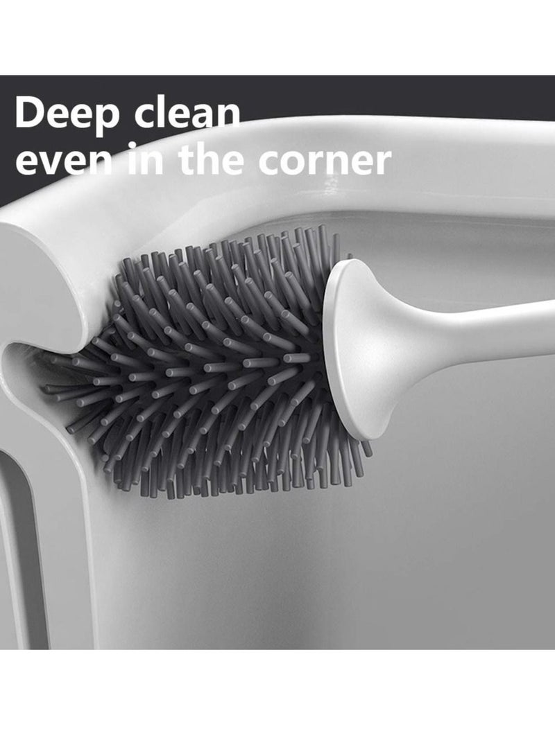 Toilet Brush Cleaning Brush with Clean Silicone Bristles - Image 2