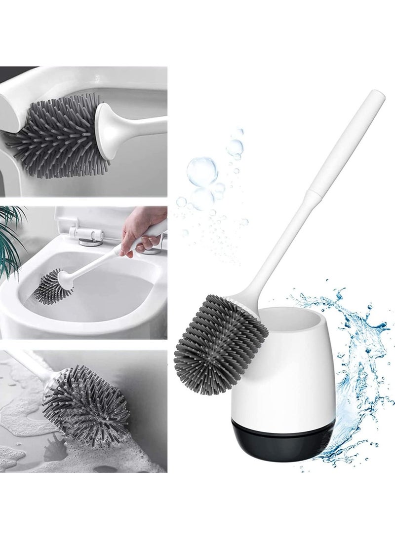 Toilet Brush Cleaning Brush with Clean Silicone Bristles - Image 1