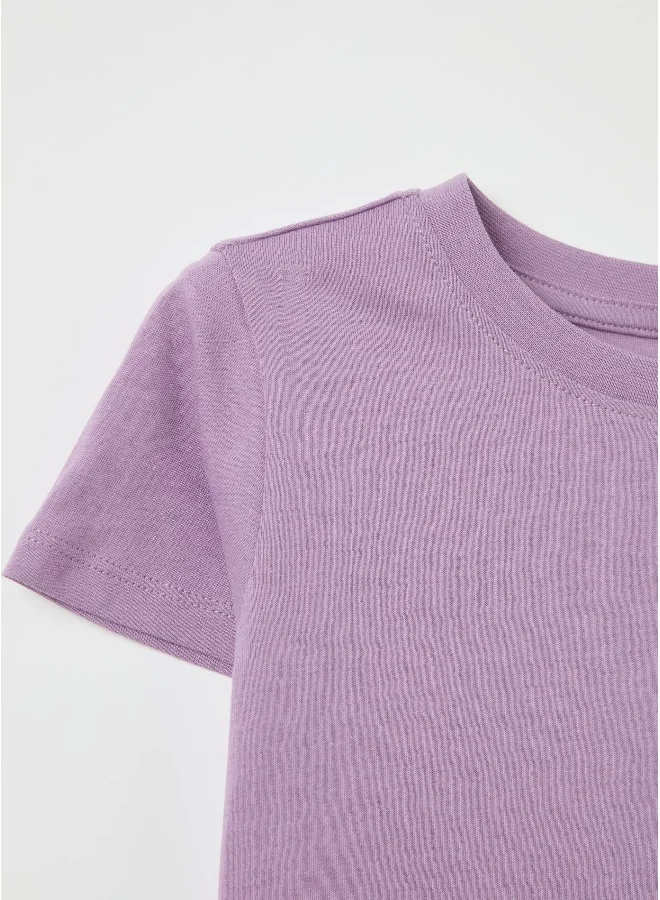 او في اس Organic cotton T-shirt with round neck