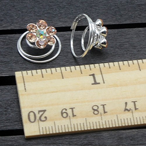 Newstarfactory Rhinestone Studded Collection Flower Spiral Hair Pin Pack of 12 (Champagne) - Image 4
