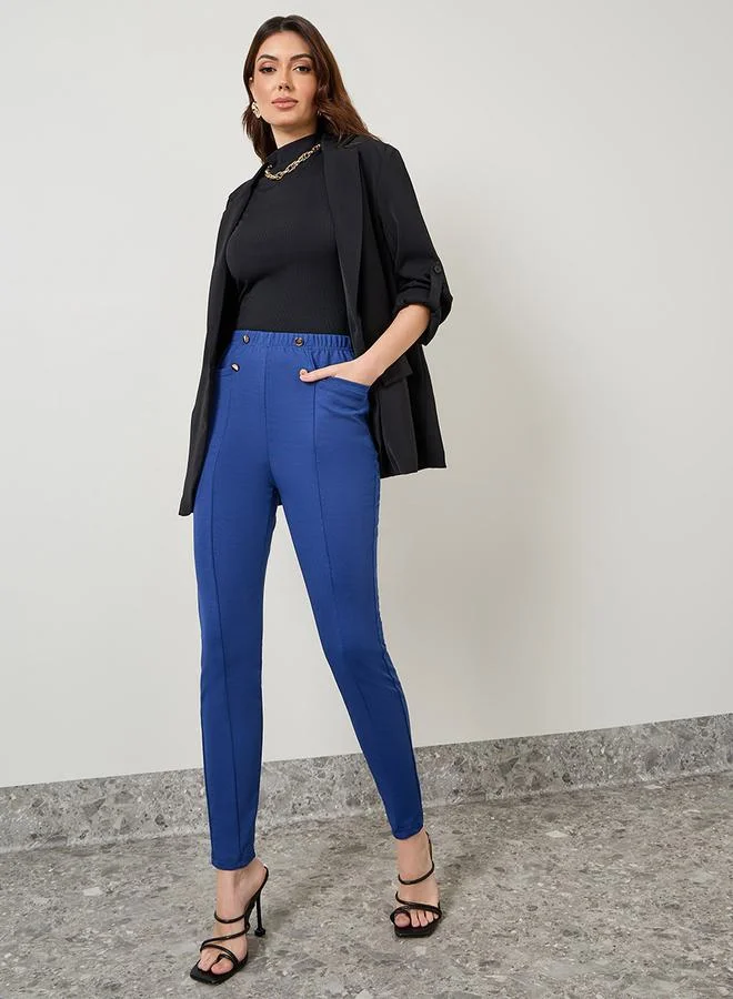 ستايلي Button & Pocket Detail Ankle Length Treggings