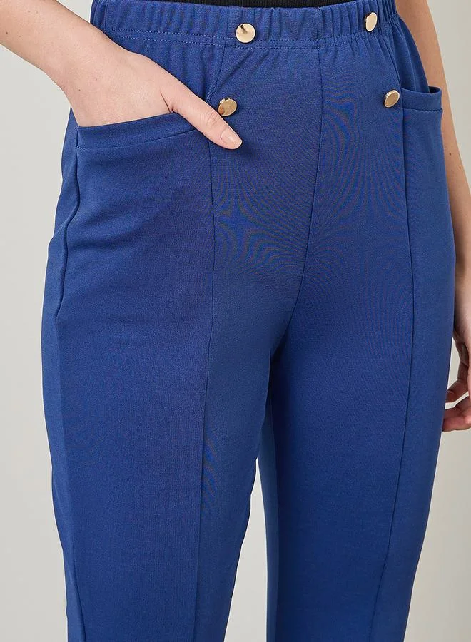 ستايلي Button & Pocket Detail Ankle Length Treggings