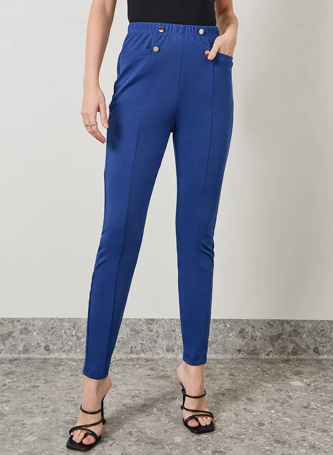 ستايلي Button & Pocket Detail Ankle Length Treggings