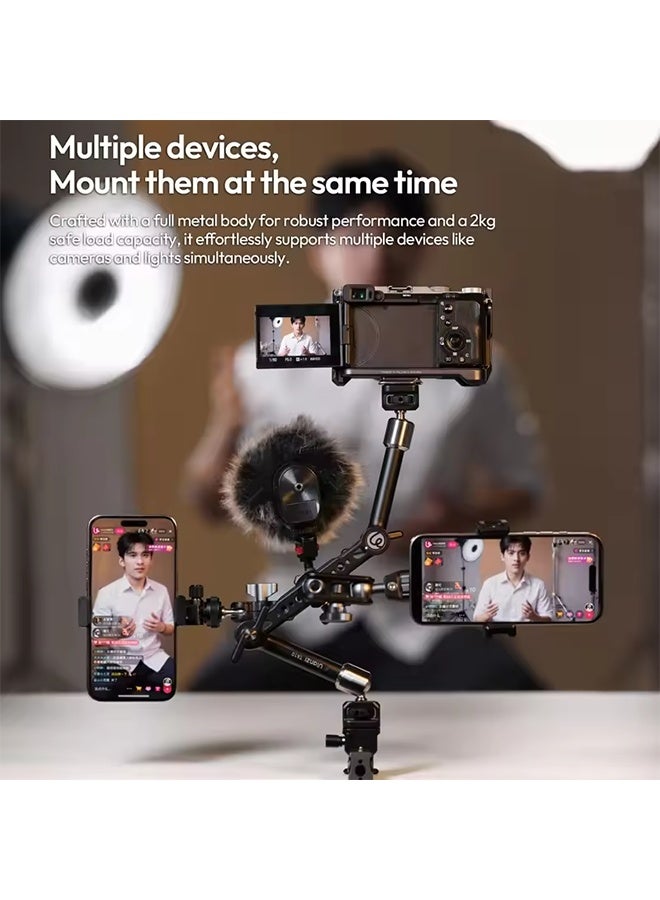 Ulanzi TA10 3-Section Articulating Arm Magic Arm for Camera Fill Light Microphone Live Monitor Magic Arm - Image 3