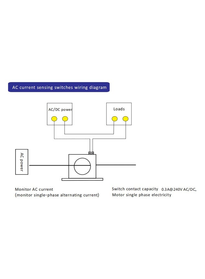 Lelukee Current Sensing Relay AC Current Sensing Switch 030A Normally Closed Amp Sensor Monitoring Relay M3056 - Image 3
