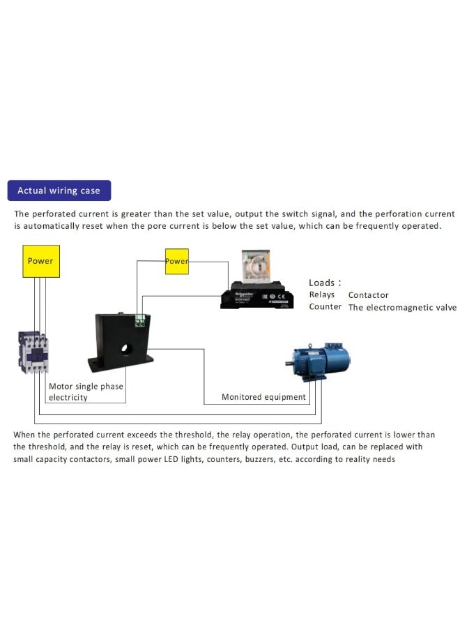 Lelukee Current Sensing Relay AC Current Sensing Switch 030A Normally Closed Amp Sensor Monitoring Relay M3056 - Image 4