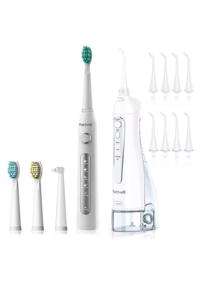 Fairywill Portable Oral Irrigator USB Rechargeable Dental Water Flosser Jet Irrigator Dental Teeth Cleaner 3 Modes 300ML Set - Image 1
