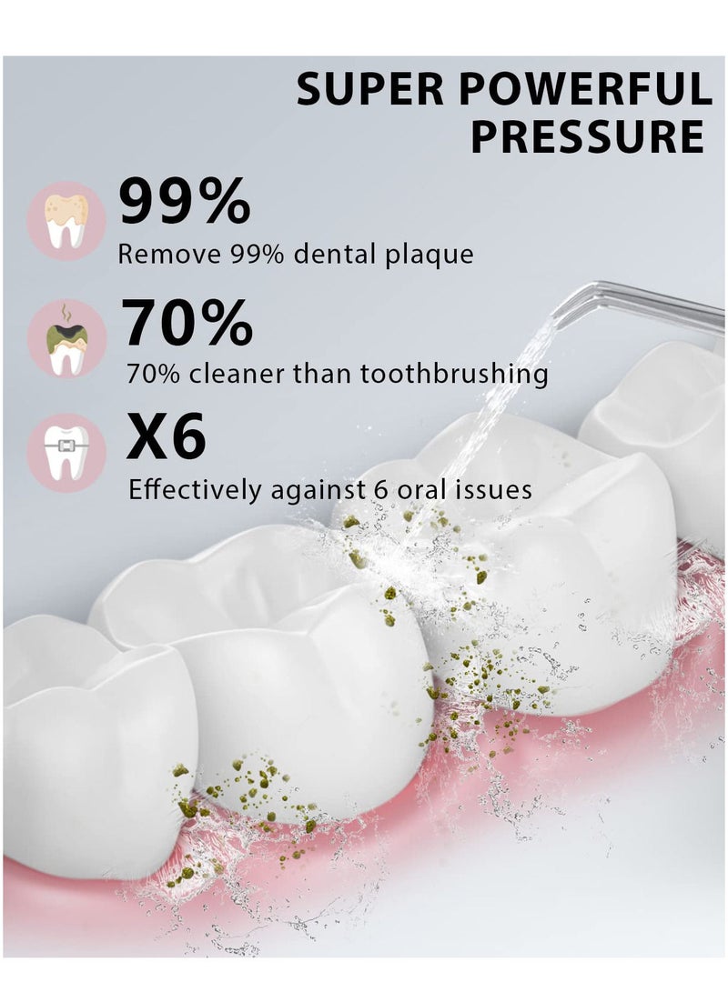 Fairywill Portable Oral Irrigator USB Rechargeable Dental Water Flosser Jet Irrigator Dental Teeth Cleaner 3 Modes 300ML Set - Image 5