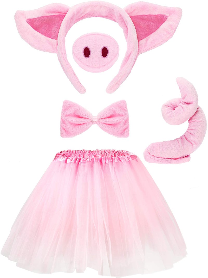 WILLBOND Kids Pig Costume Set Pig Tutu Skirt Animal Fancy Costume Kit Accessories for Girls Dress up Cosplay Party(L) - Image 1