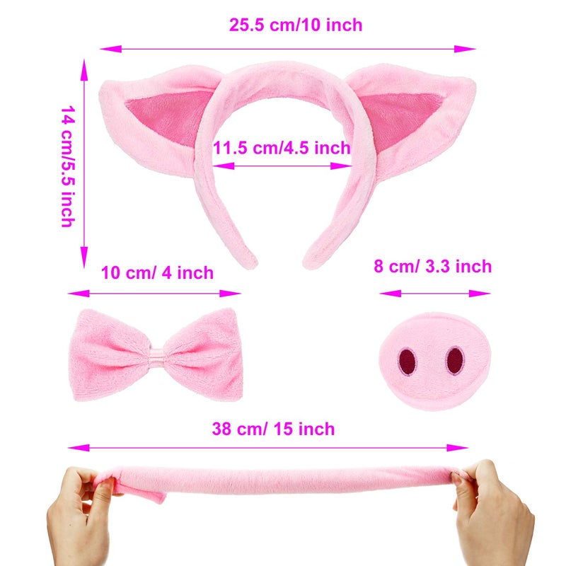WILLBOND Kids Pig Costume Set Pig Tutu Skirt Animal Fancy Costume Kit Accessories for Girls Dress up Cosplay Party(L) - Image 3